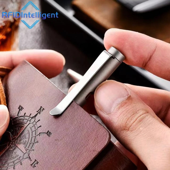 Lisslune | Stonewashed Titanium Bolt Action Pen – Durable Metal Mechanical Writing Pen