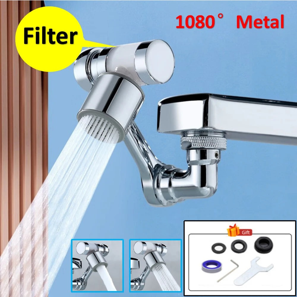 Lisslune | Filtered Faucet Extender | 1080° Rotation, Dual Flow Modes & Built-In Filter for Cleaner Drinking Water