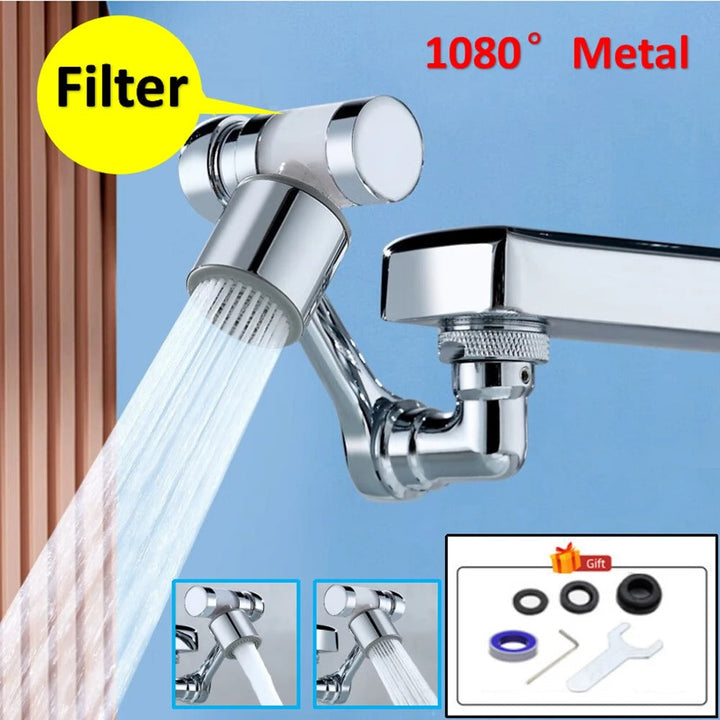 Lisslune | Filtered Faucet Extender | 1080° Rotation, Dual Flow Modes & Built-In Filter for Cleaner Drinking Water