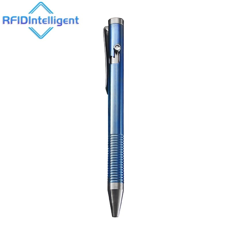 Lisslune | Stonewashed Titanium Bolt Action Pen – Durable Metal Mechanical Writing Pen