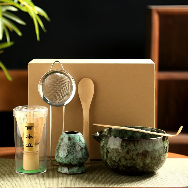 Lisslune | Traditional Matcha Tea Set – 6-Piece Authentic Japanese Matcha Kit – Premium Bamboo & Ceramic