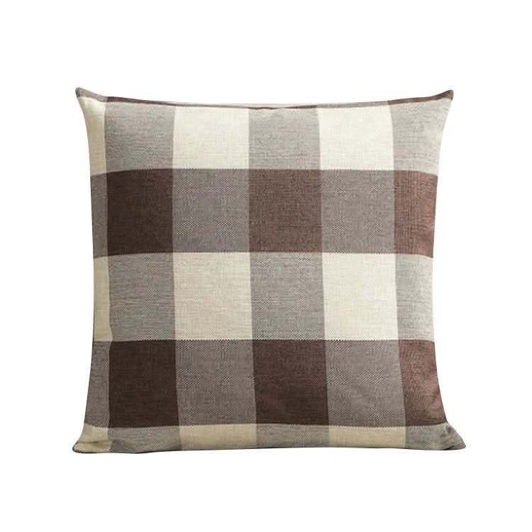 Lisslune | Checked Plaid Pillowcase 45x45 cm Cotton Blend Cushion Cover
