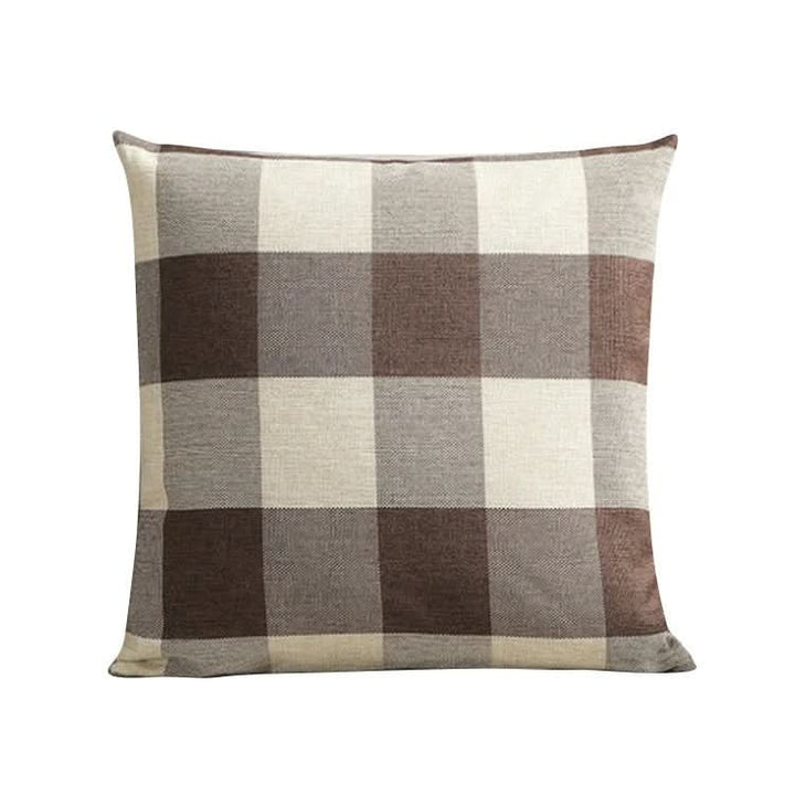 Lisslune | Checked Plaid Pillowcase 45x45 cm Cotton Blend Cushion Cover