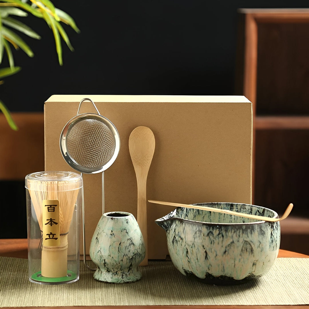 Lisslune | Traditional Matcha Tea Set – 6-Piece Authentic Japanese Matcha Kit – Premium Bamboo & Ceramic