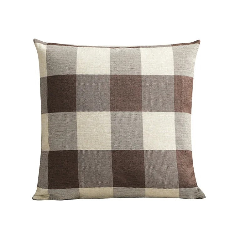 Lisslune | Cozy Checked Cushion Cover in Country Style – Autumn Plaid (1+1 FREE)