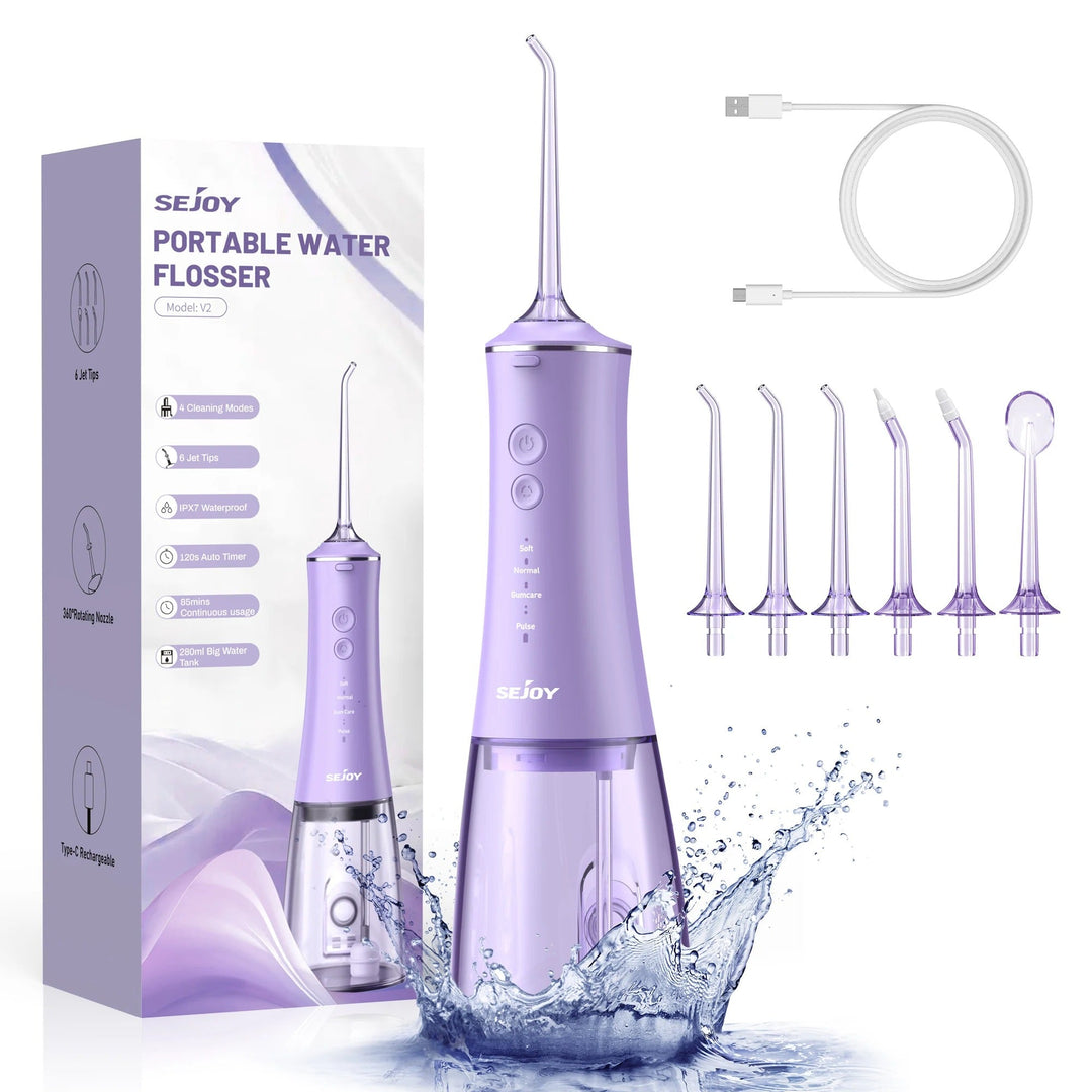 Lisslune | Dental Water Flosser | Rechargeable with 4 Modes & Interchangeable Nozzles for Deep Cleaning and Gum Health