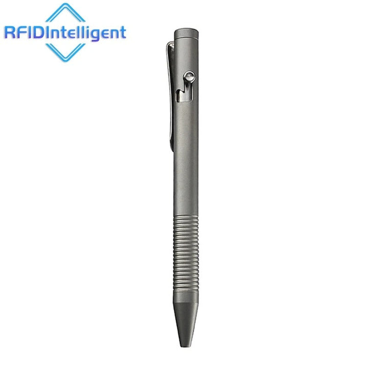 Lisslune | Stonewashed Titanium Bolt Action Pen – Durable Metal Mechanical Writing Pen