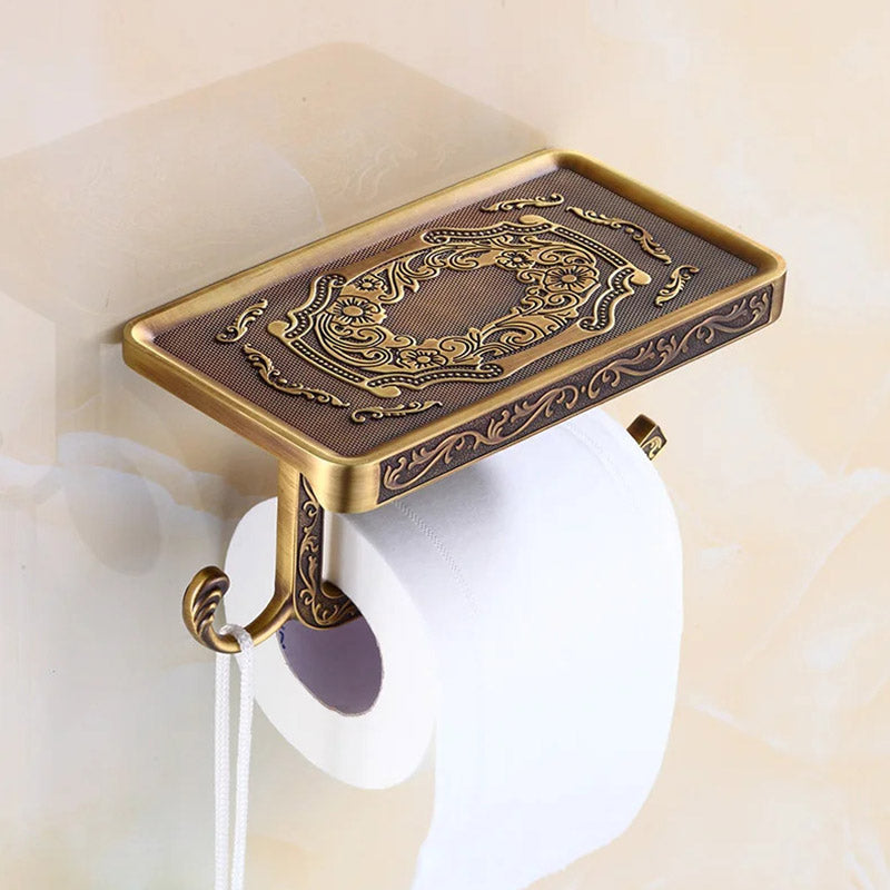 Lisslune | RegalHold - Toilet paper holder in antique style with shelf