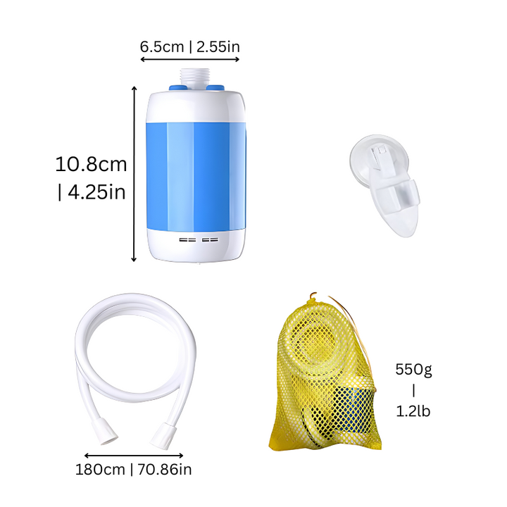 Lisslune | AquaJet Portable Outdoor Shower – Rechargeable Travel Camping Shower with Adjustable Flow