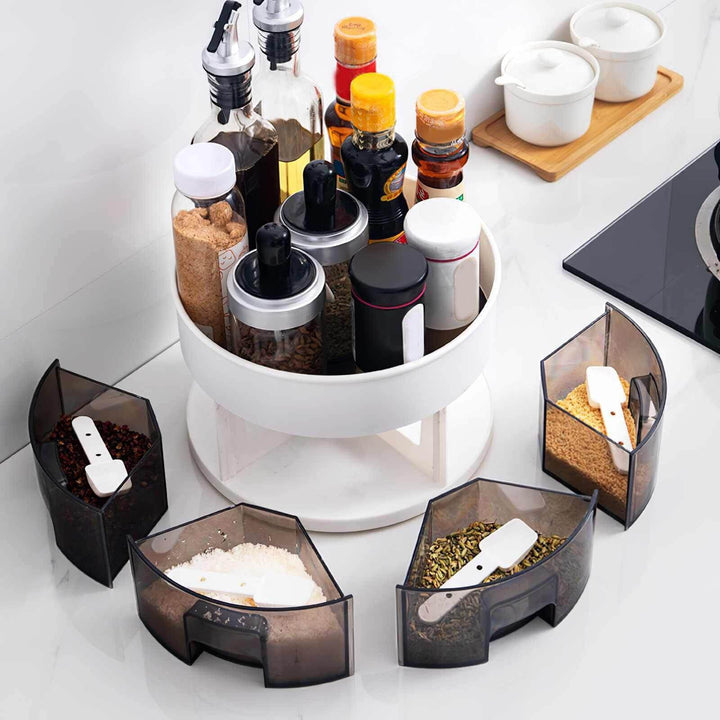 Lisslune | 360 Rotating Lazy Kitchen Spice Rack Organizer