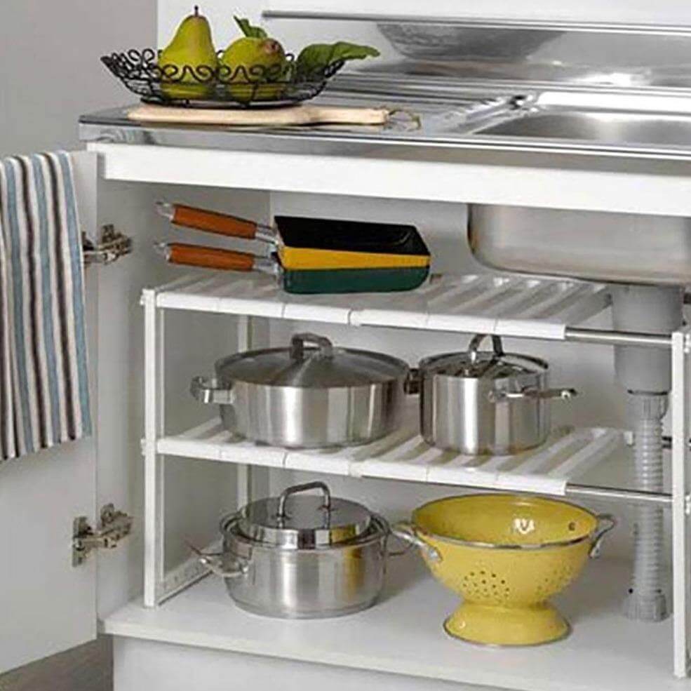 Lisslune | Adjustable Double Layer Kitchen Dish Storage Rack
