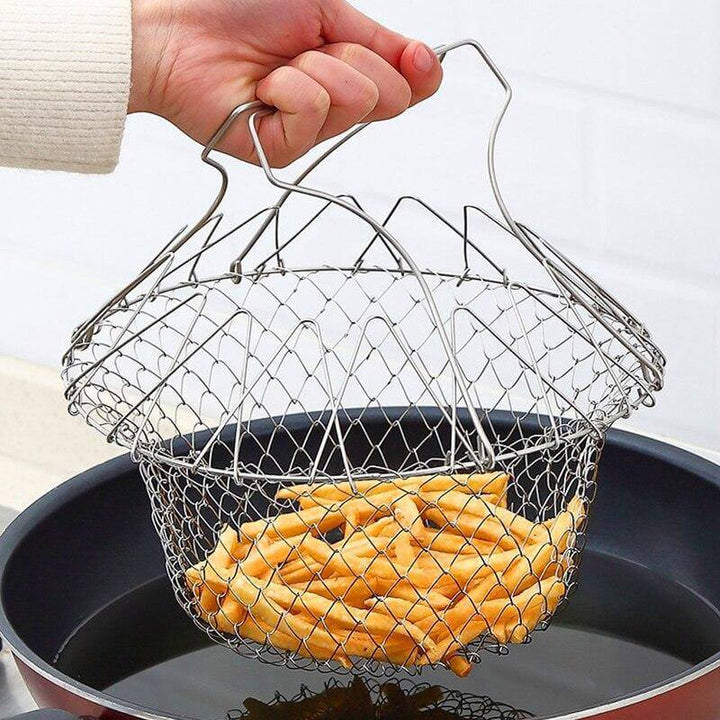 Lisslune | Multifunctional Stainless Steel Folding Deep Fry Drainer Basket