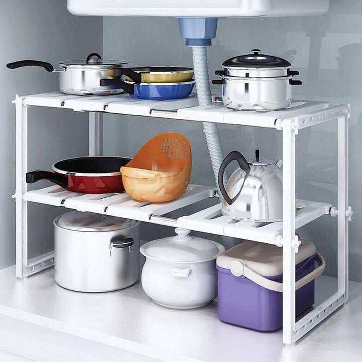 Lisslune | Adjustable Double Layer Kitchen Dish Storage Rack