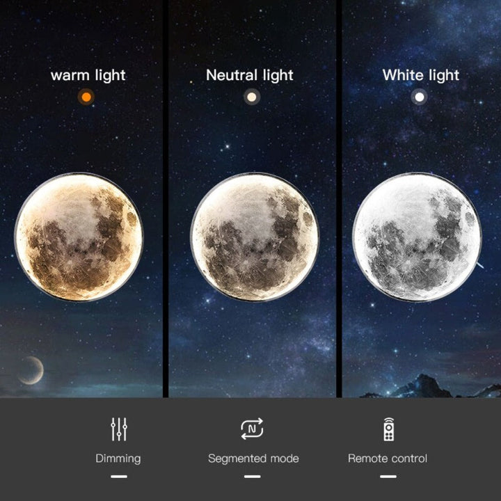 Lisslune | 3D LED Moon or Earth Ceiling or Wall Lamp (3 Styles) 24CM-80CM