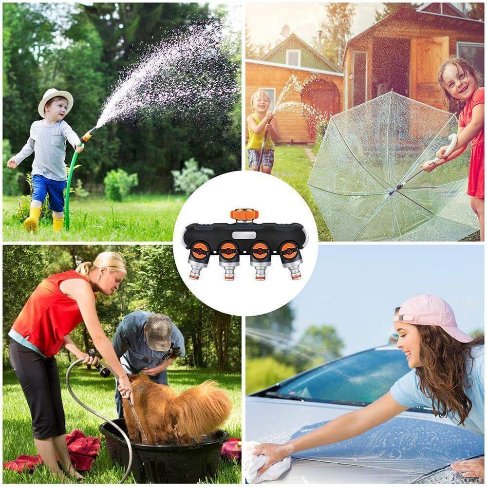 Lisslune | 4-way Garden Hose Faucet Splitter Connector