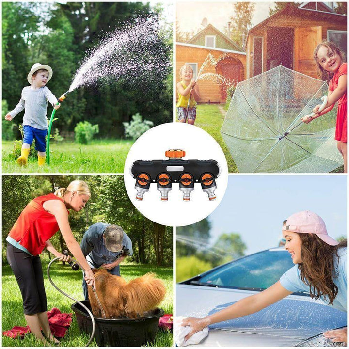Lisslune | 4-way Garden Hose Faucet Splitter Connector