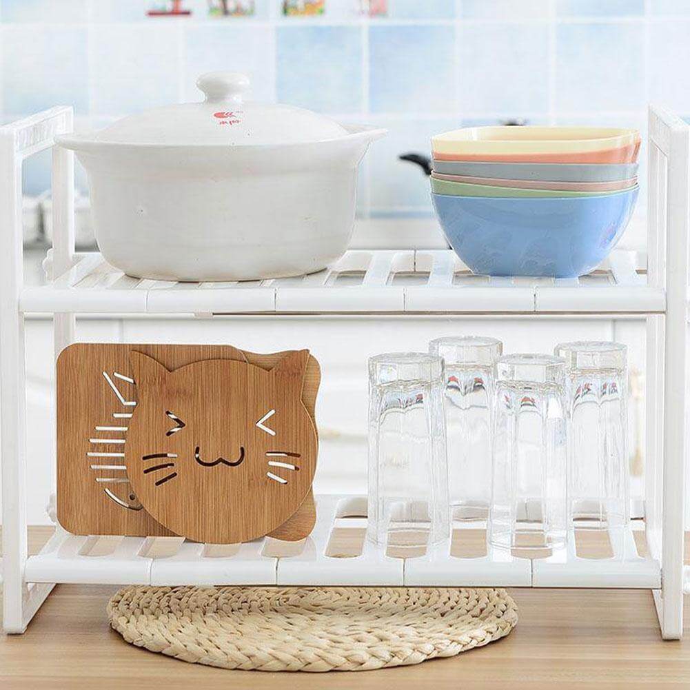 Lisslune | Adjustable Double Layer Kitchen Dish Storage Rack