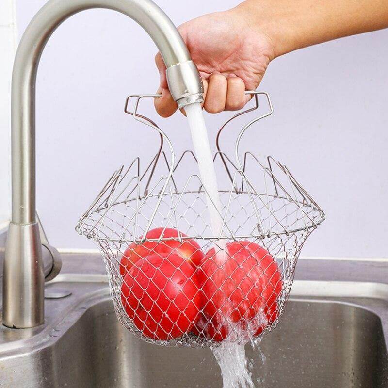 Lisslune | Multifunctional Stainless Steel Folding Deep Fry Drainer Basket