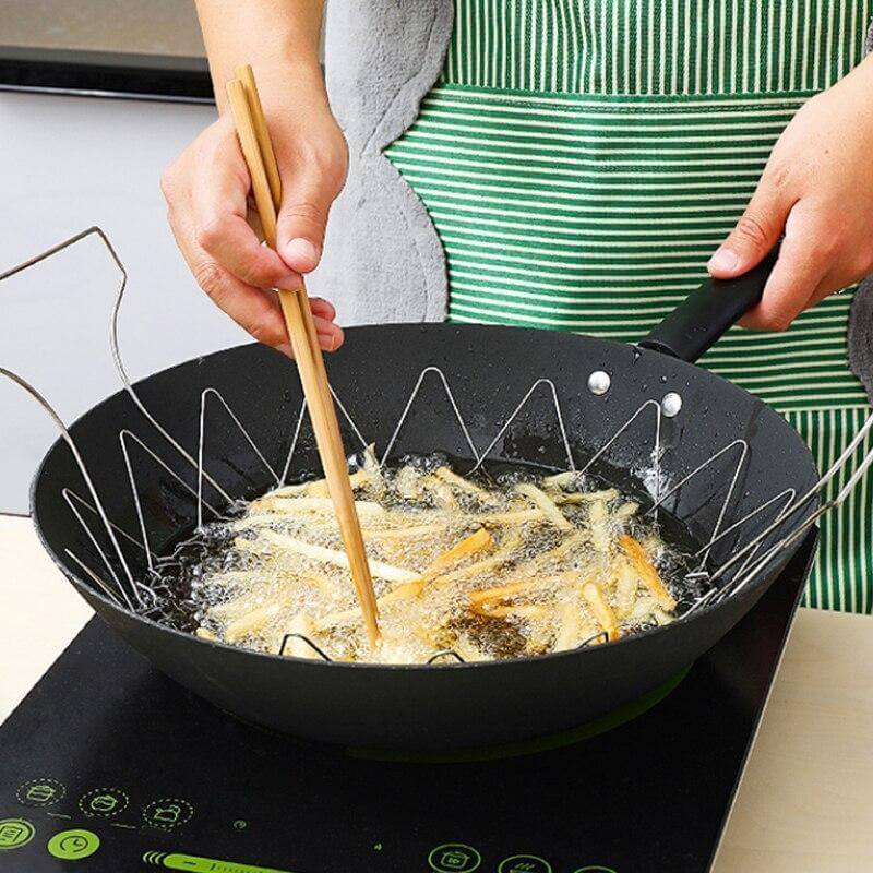 Lisslune | Multifunctional Stainless Steel Folding Deep Fry Drainer Basket