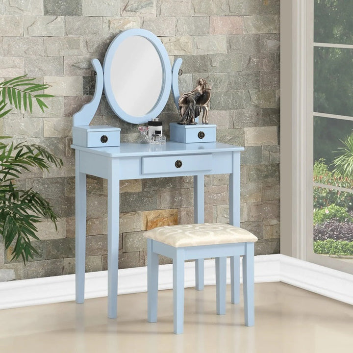Lisslune | Makeup Vanity with Mirror and Upholstered Stool