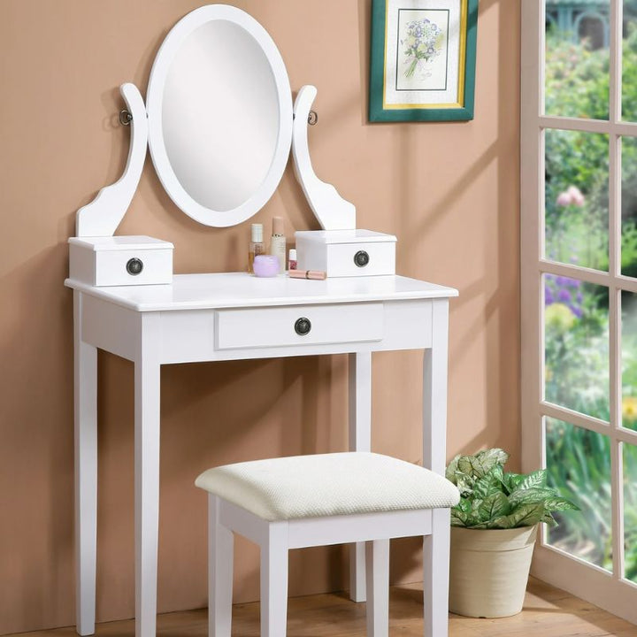Lisslune | Makeup Vanity with Mirror and Upholstered Stool