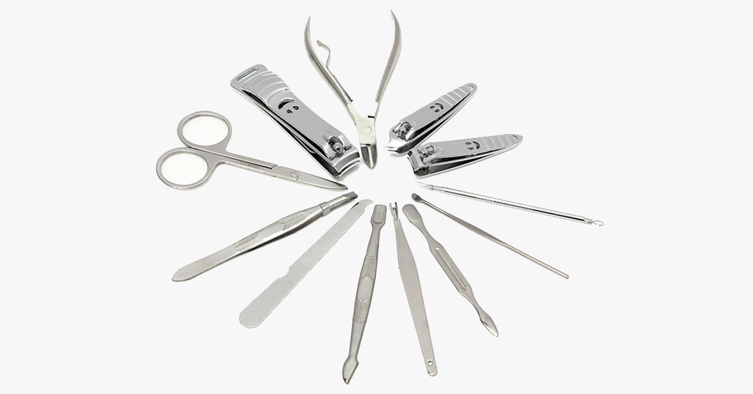 Lisslune | 12-piece Stainless Steel Professional Manicure Set