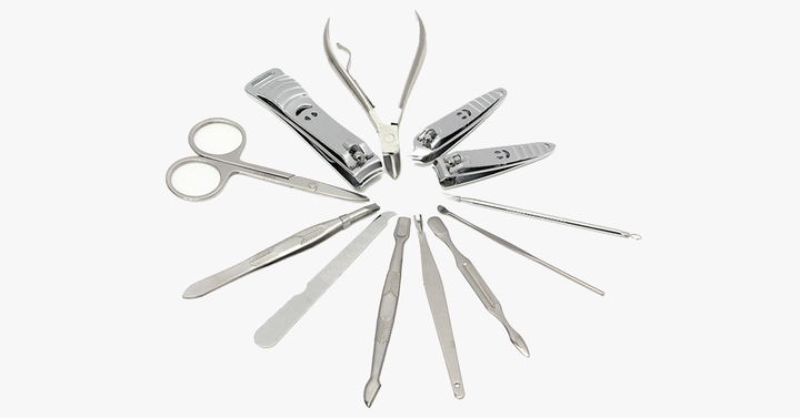 Lisslune | 12-piece Stainless Steel Professional Manicure Set