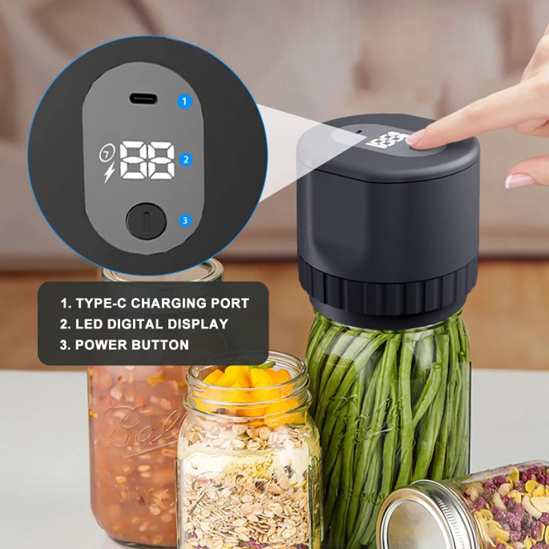 Lisslune | Electric Mason Jar Vacuum Sealer with LED Display