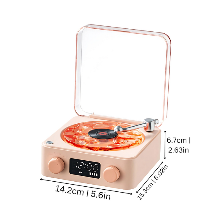 Lisslune | Wireless Vinyl Record Player | Retro Design with Customizable Ambient Lighting for Home Entertainment