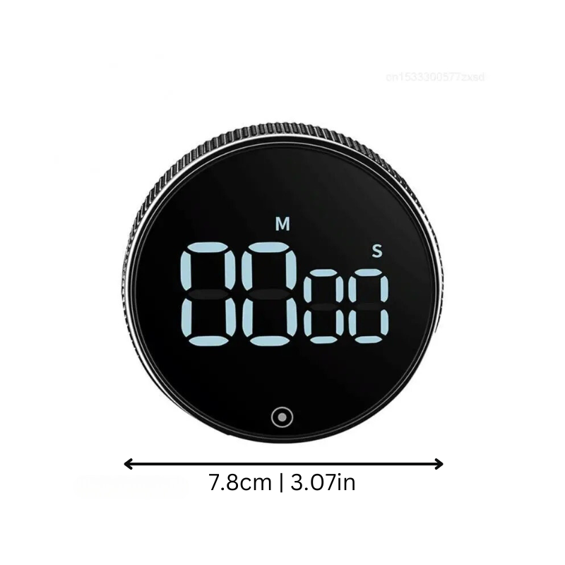 Lisslune | SmartTime Kitchen Timer | Easy One-Twist Operation, Large LED Display & Adjustable Alarm for Cooking, Studying & Classroom Use