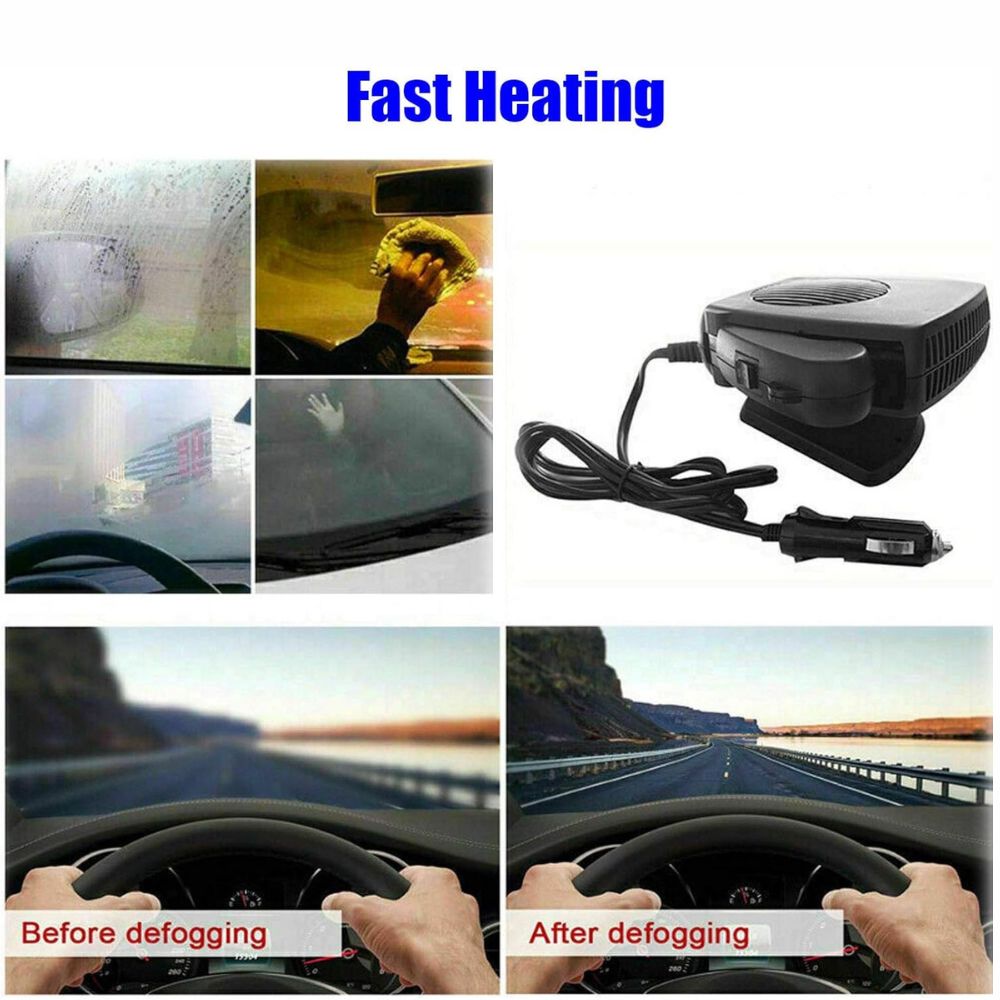 Lisslune | TurboHeat | 12V Car Heater – 150W/300W Ceramic Fan Heater, Portable Car Defroster & Warmer