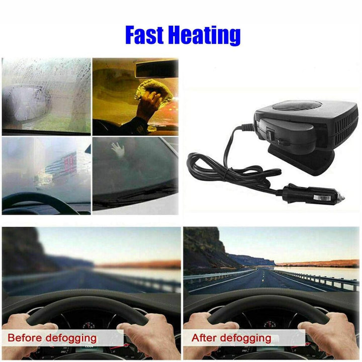 Lisslune | TurboHeat | 12V Car Heater – 150W/300W Ceramic Fan Heater, Portable Car Defroster & Warmer