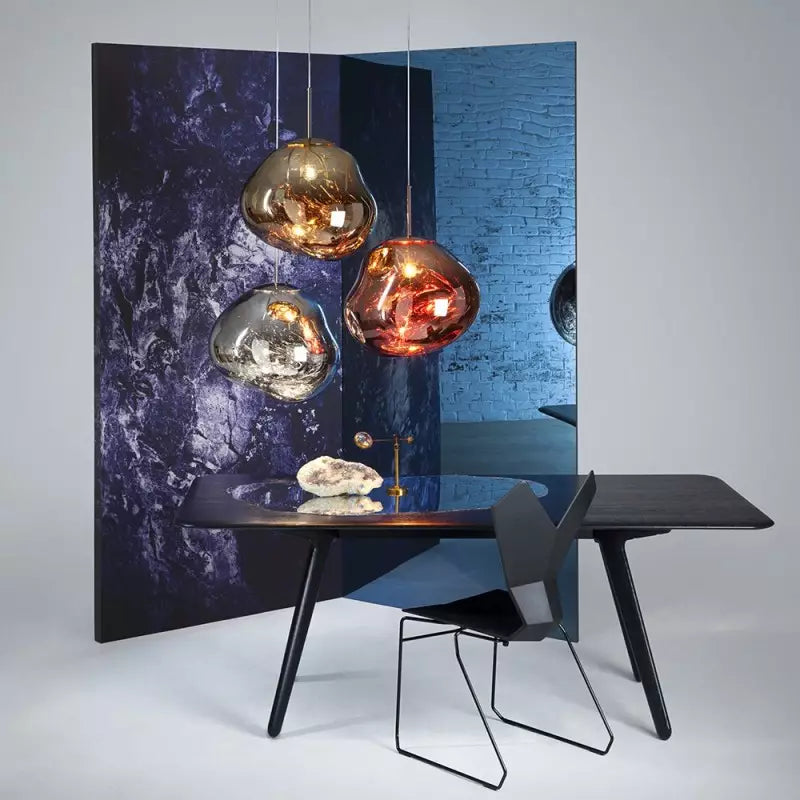 Lisslune | Melt Pendant Light Fixture - Modern Glass Hanging Lamp for Kitchen Island & Dining Room