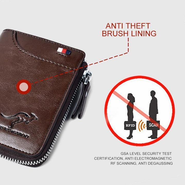 Lisslune | Kangaroo Men's RFID-blocking Wallet, Multifunctional Credit Card Holder