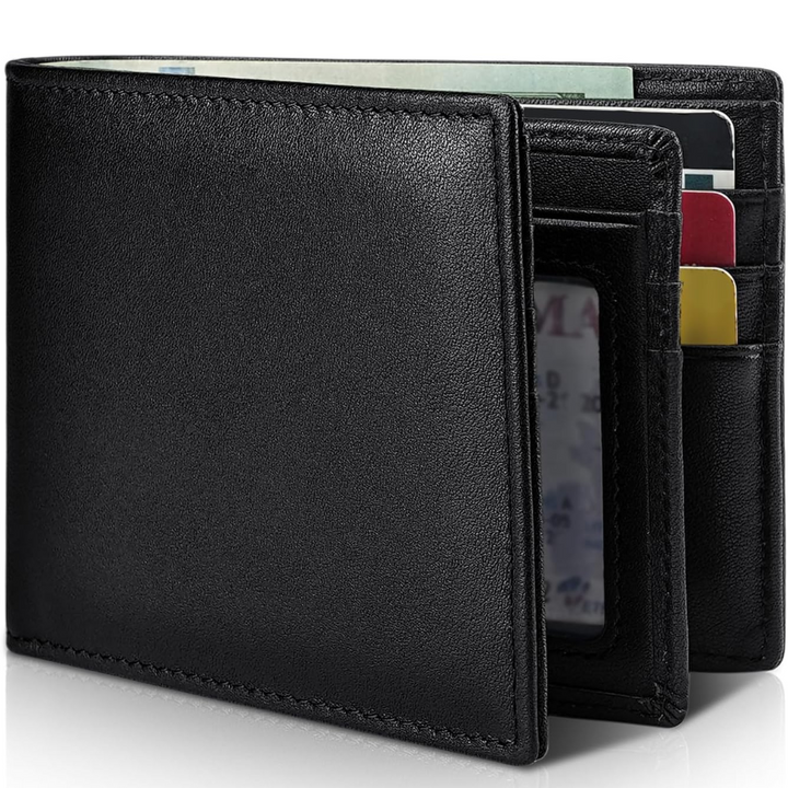Lisslune | Men's Bifold Genuine Leather RFID Blocking Wallet - StitchCraft
