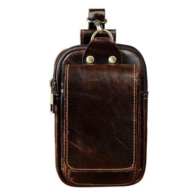 Lisslune | Men’s Genuine Leather Waist Bag – Anti-Radiation Travel Belt Pouch with Magnetic Closure