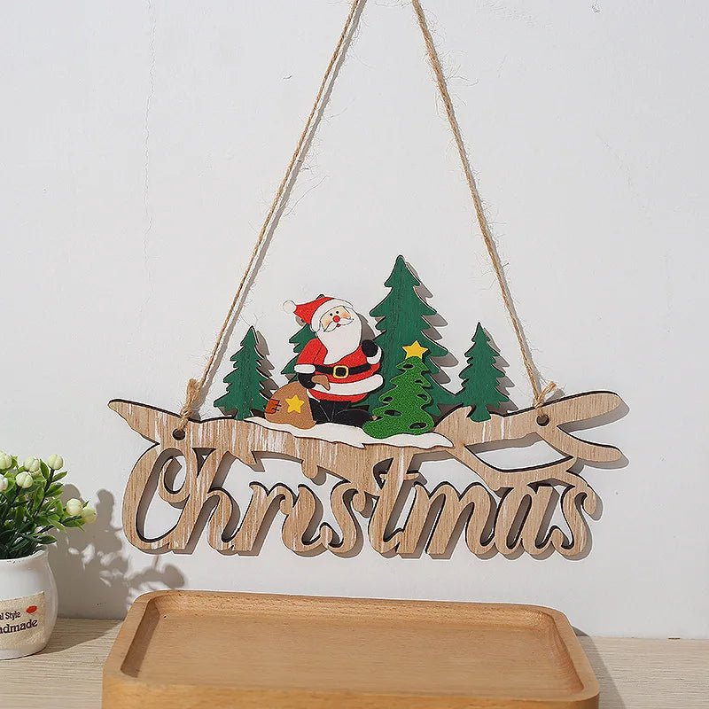 Lisslune | Merry Christmas Wooden Door Pendant – Festive Welcome Sign for the Holiday Season