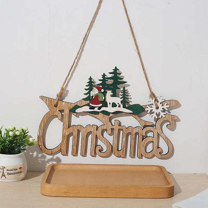 Lisslune | Merry Christmas Wooden Door Pendant – Festive Welcome Sign for the Holiday Season