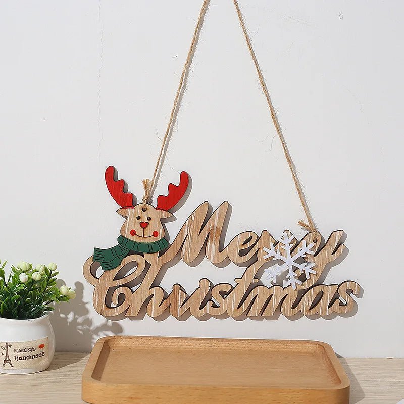 Lisslune | Merry Christmas Wooden Door Pendant – Festive Welcome Sign for the Holiday Season