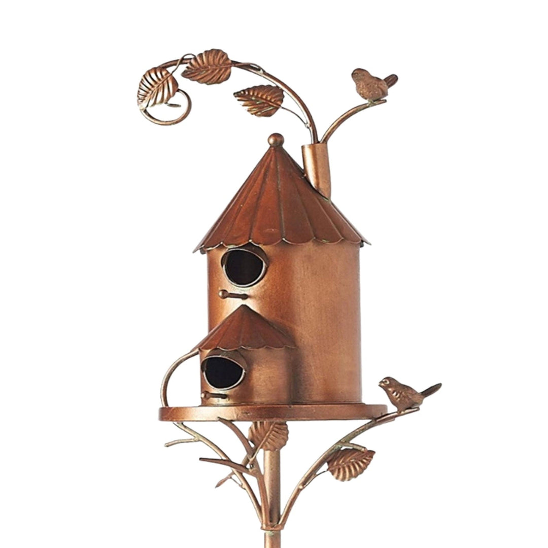 Lisslune | Metal Art Birdhouse on Garden Stake