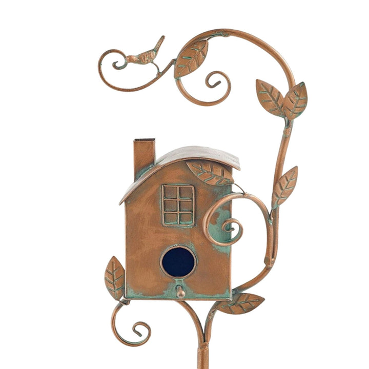 Lisslune | Metal Art Birdhouse on Garden Stake