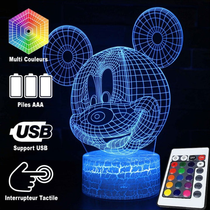 Lisslune | 3D Lamp head of Mickey