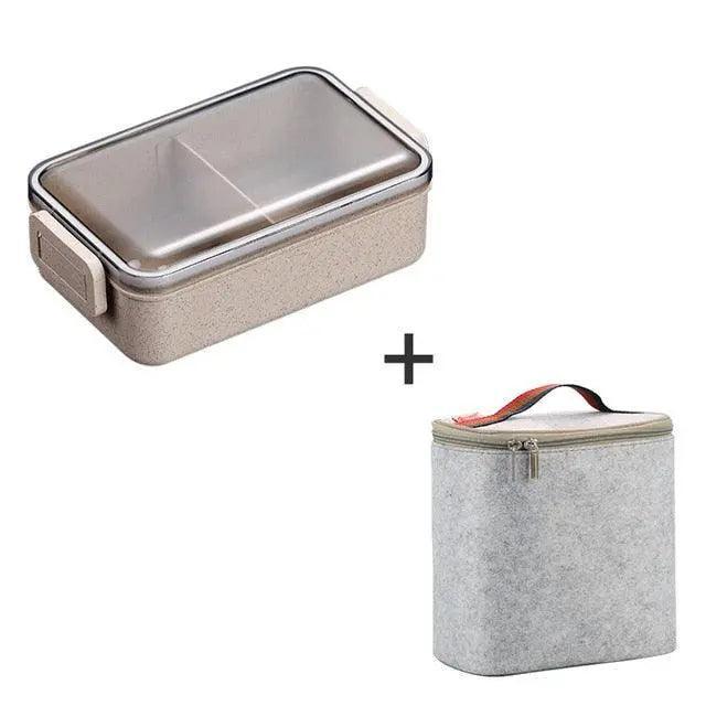 Lisslune | Sustainable Wheat Straw Lunch Box with Cutlery: Your Eco-Friendly Eating Essential