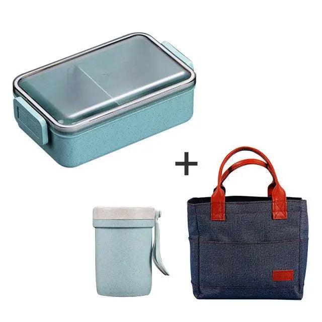 Lisslune | Sustainable Wheat Straw Lunch Box with Cutlery: Your Eco-Friendly Eating Essential