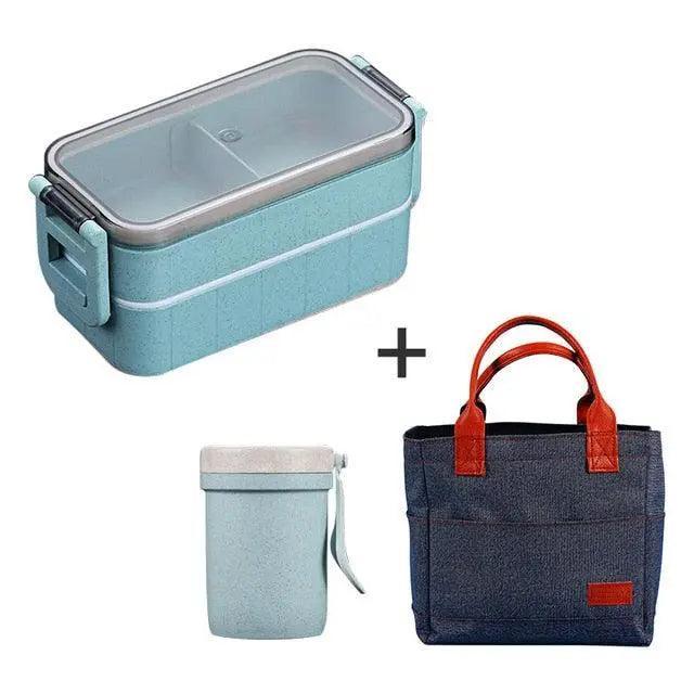 Lisslune | Sustainable Wheat Straw Lunch Box with Cutlery: Your Eco-Friendly Eating Essential
