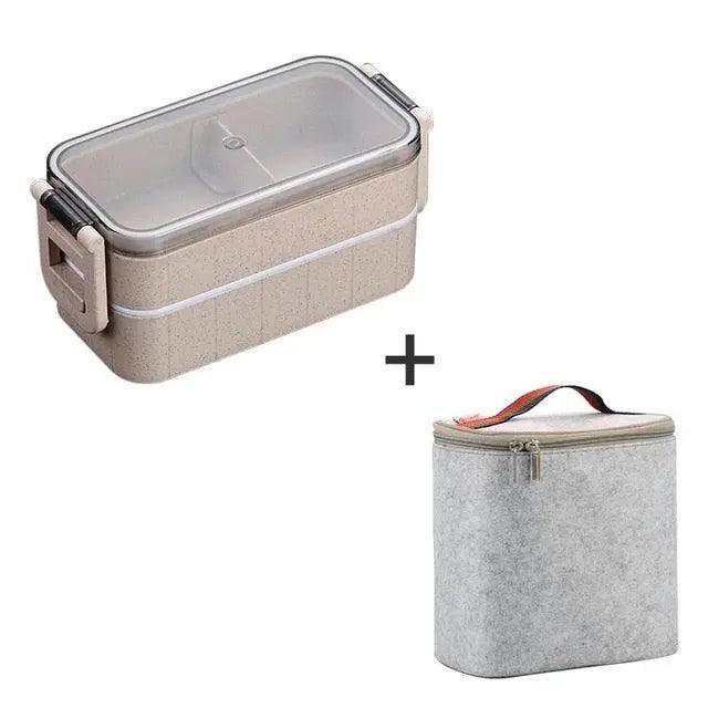 Lisslune | Sustainable Wheat Straw Lunch Box with Cutlery: Your Eco-Friendly Eating Essential