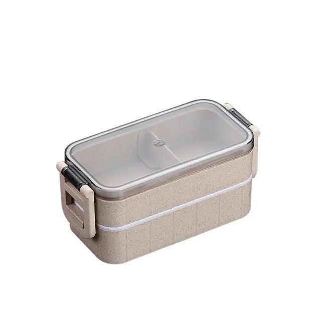 Lisslune | Sustainable Wheat Straw Lunch Box with Cutlery: Your Eco-Friendly Eating Essential