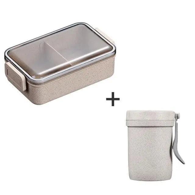 Lisslune | Sustainable Wheat Straw Lunch Box with Cutlery: Your Eco-Friendly Eating Essential