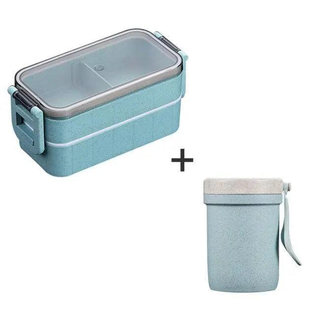 Lisslune | Sustainable Wheat Straw Lunch Box with Cutlery: Your Eco-Friendly Eating Essential