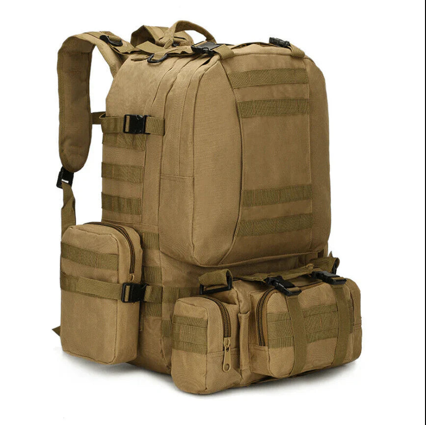 Lisslune | Camping Bags Outdoor Military Molle Tactical Pouch Backpack Backpacks Vintage Hiking Camouflage Waterproof 600D -50L